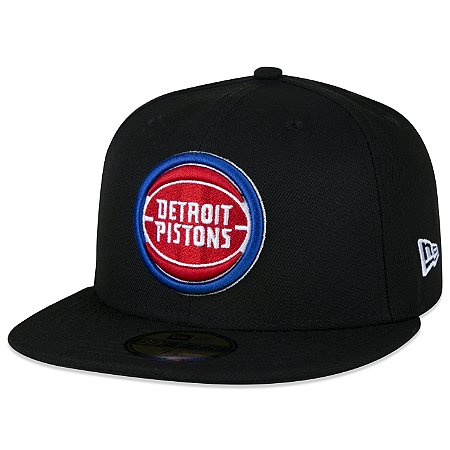 Boné New Era 5950 Detroit Pistons NBA Fechado Preto