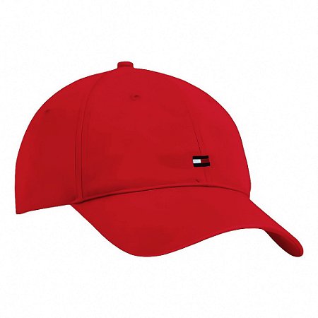 Boné Tommy Hilfiger Th Flag Cotton Vermelho 6 Panel