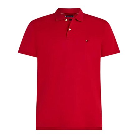 Camiseta Gola Polo Tommy Hilfiger 1985 Classic Fit Vermelho