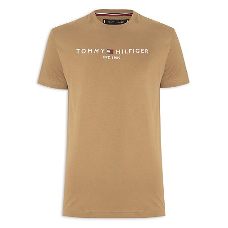 Camiseta Tommy Hilfiger Logo Tee Masculina Caqui