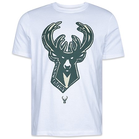 Camiseta New Era Milwaukee Bucks NBA Masculina Branca