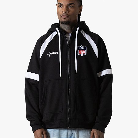 Moletom Oversized Approve x NFL II Logo Liga Preto
