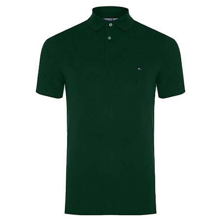 Camiseta Gola Polo Tommy Hilfiger Im 1985 Slim Verde Escuro