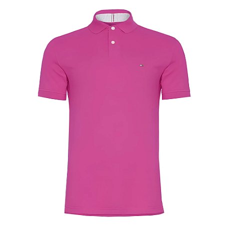 Camiseta Gola Polo Tommy Hilfiger Im 1985 Rosa Slim