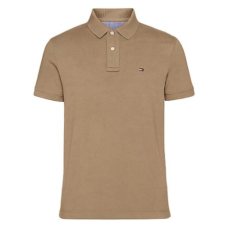 Camiseta Gola Polo Tommy Hilfiger Im 1985 Slim Caqui