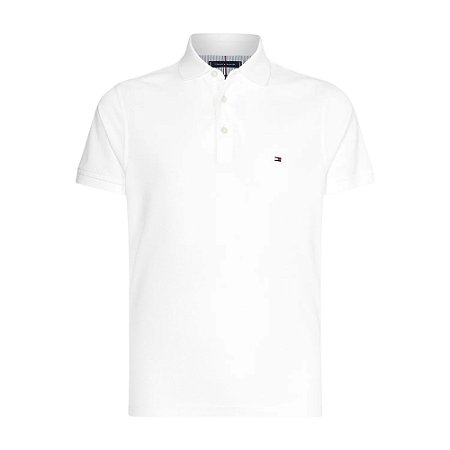 Camiseta Gola Polo Tommy Hilfiger Im 1985 Slim Off White