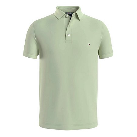 Camiseta Gola Polo Tommy Hilfiger Im 1985 Verde Claro Slim