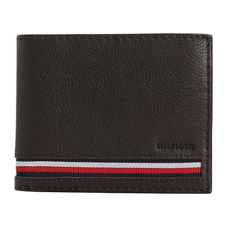 Carteira Tommy Hilfiger Milled Passcase Marrom