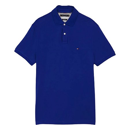 Camisa Polo Tommy Hilfiger Tech Piquet Regular Azul