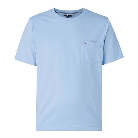 Camiseta Tommy Hilfiger Essential Pocket Tee Azul Claro