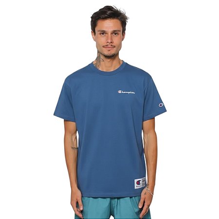 Camiseta Champion Malhão Mc Mini Logo Embroidery Azul