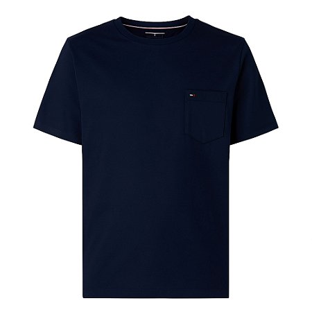 Camiseta Tommy Hilfiger Essential Pocket Tee Azul Marinho