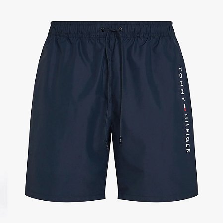 Bermuda Tommy Hilfiger Praia Long Drawstring Azul Marinho
