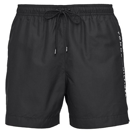 Bermuda Tommy Hilfiger Praia Long Drawstring Masculino Preto
