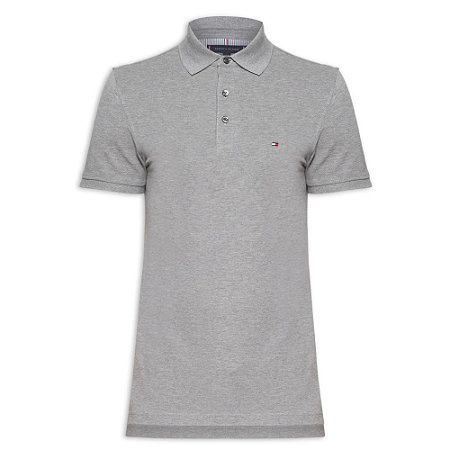 Camiseta Gola Polo Tommy Hilfiger Im 1985 Slim Cinza