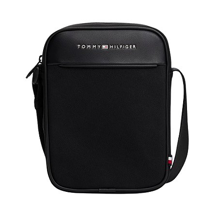 Shoulder Bag Tommy Hilfiger Foundation Mini Reporter Preto