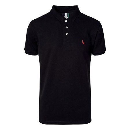 Camisa Polo Reserva Piquet Pica Pau Masculino Preto