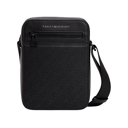 Shoulder Bag Tommy Hilfiger Monogram Mini Reporter Preto