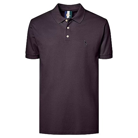 Camisa Polo Reserva Piquet Classica Fuligem Masculino Cinza