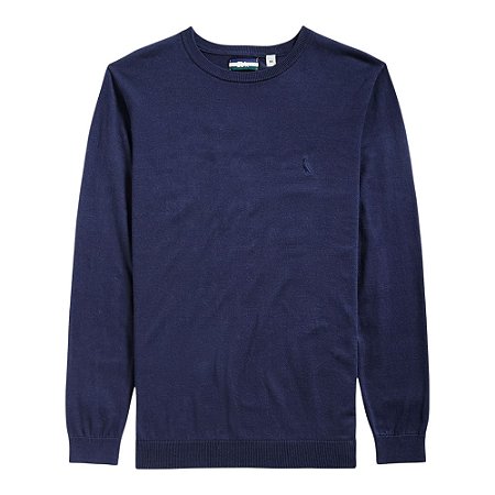 Suéter Reserva Gola Careca Tricot Masculino Azul Marinho