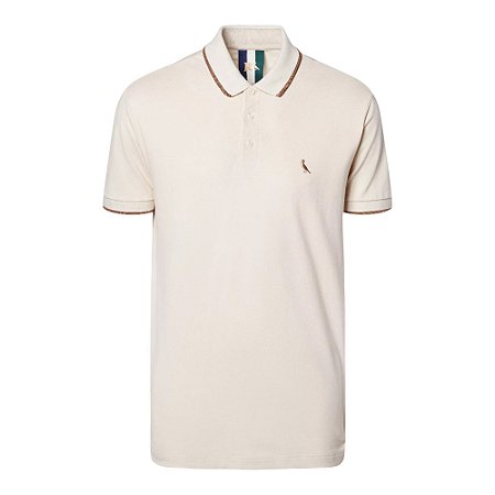 Camisa Polo Reserva Friso Unico Masculino Off White Areia