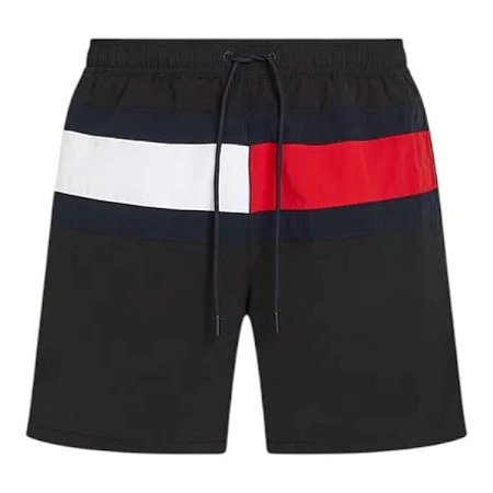 Bermuda Tommy Hilfiger Medium Drawstring Masculino Preto