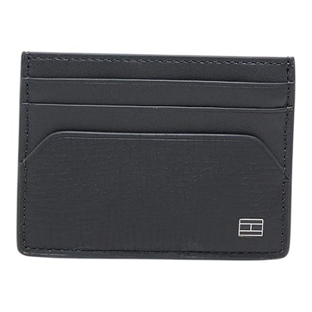 Carteira Tommy Hilfiger Flag Cc Holder Couro Cinza Escuro