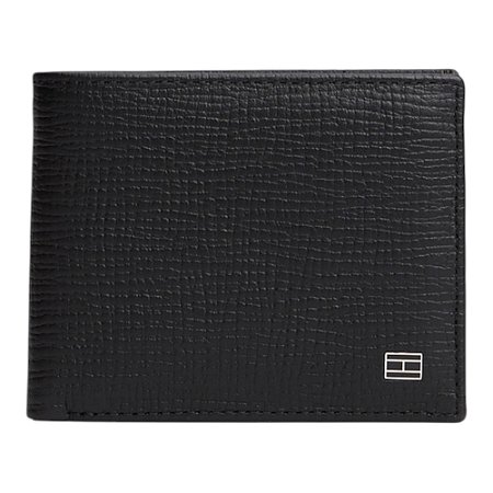 Carteira Tommy Hilfiger Flag Mini Cc Couro Preto