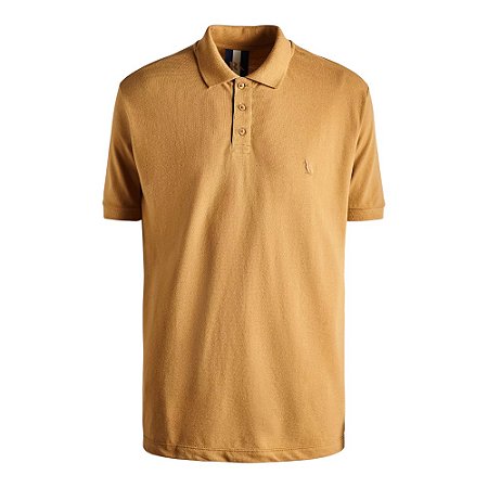 Camisa Polo Reserva Regular Piquet New Basic Masculino Ocre