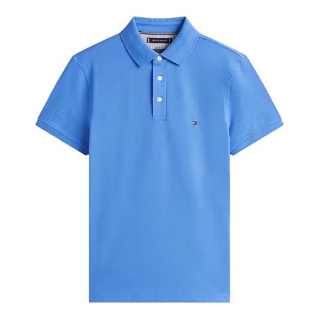 Camiseta Gola Polo Tommy Hilfiger Azul Claro Im 1985 Slim