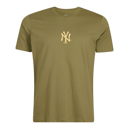 Camiseta New Era Basica New York Yankees Verde Militar