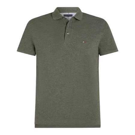 Camiseta Gola Polo Tommy Hilfiger Im 1985 Slim Verde Militar