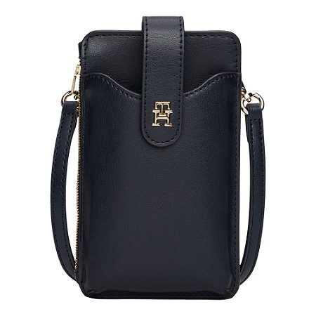 Bolsa Tommy Hilfiger Icon Phone Feminino Couro Preto