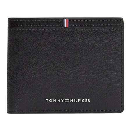 Carteira Tommy Hilfiger Corp Mini Cc Masculino Couro Preto