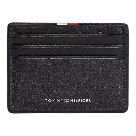 Carteira Tommy Hilfiger Corp Cc Holder Masculino Couro Preto