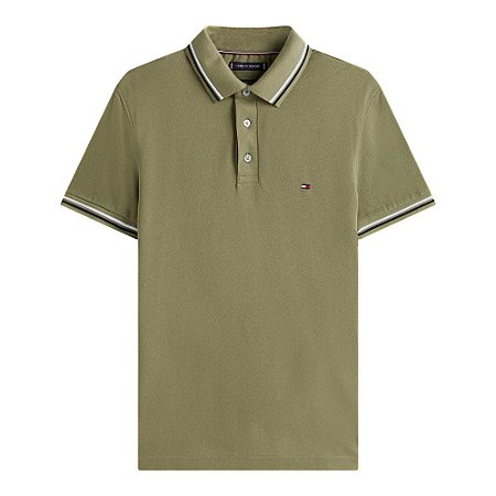 Camisa Polo Tommy Hilfiger Tipped Slim Fit Seasonal Verde