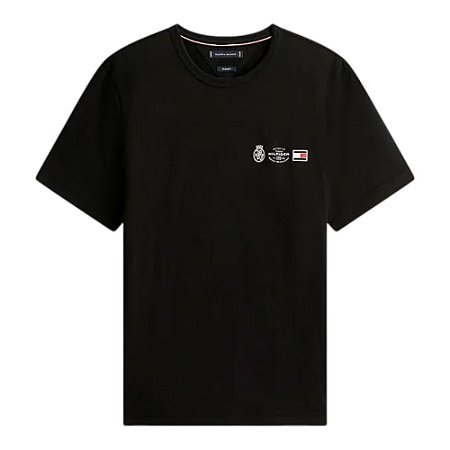 Camiseta Tommy Hilfiger Small Crest Outline Tee Preto
