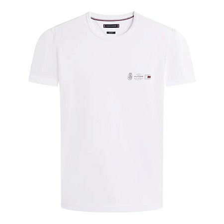 Camiseta Tommy Hilfiger Small Crest Outline Tee Branca