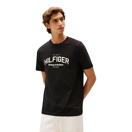 Camiseta Tommy Hilfiger Arch Tee Masculino Preta