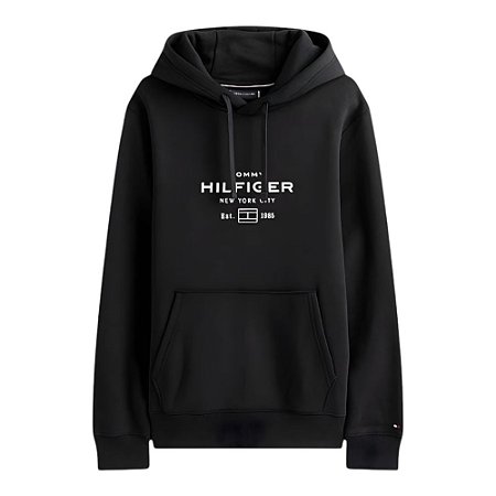 Moletom Canguru Tommy Hilfiger Oval Graphic Hoodie Preto