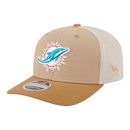 Boné New Era 970SS 2T Miami Dolphins Trucker Bege Masculino