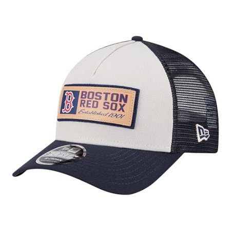 Boné New Era 940MC Boston Red Sox Text Off White Masculino