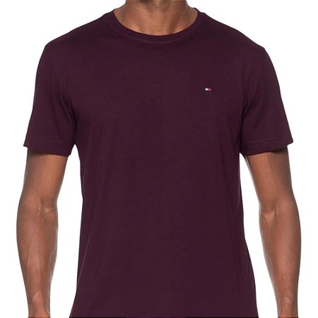 Camiseta Tommy Hilfiger Ess Seasonal Reg Fit Solid Tee Bordô