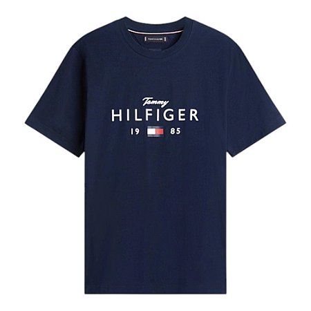 Camiseta Tommy Hilfiger Brand Love Big Tee Azul Marinho