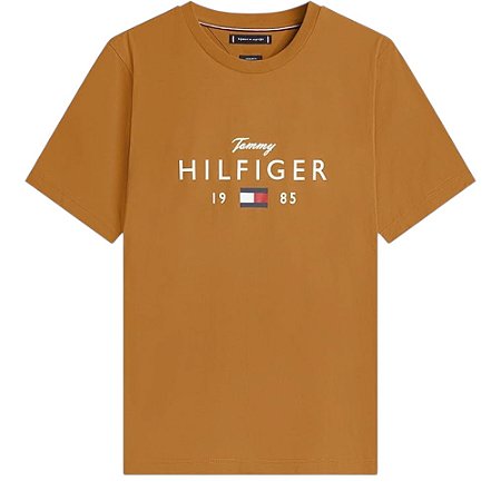 Camiseta Tommy Hilfiger Brand Love Big Tee Masculino Marrom