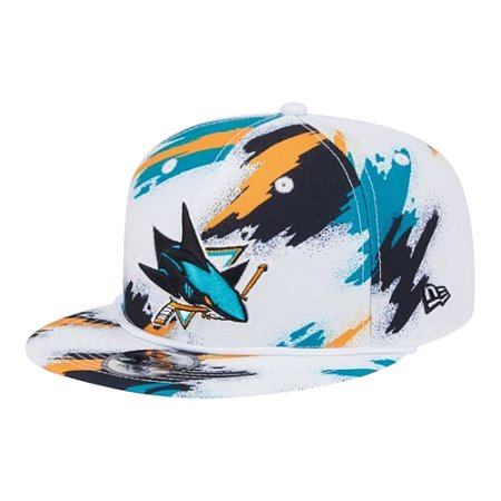 Boné New Era 950 San Jose Sharks NHL Paint Branco Masculino