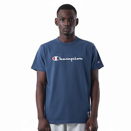 Camiseta Champion Malhão Pes Logo Embroidery Azul