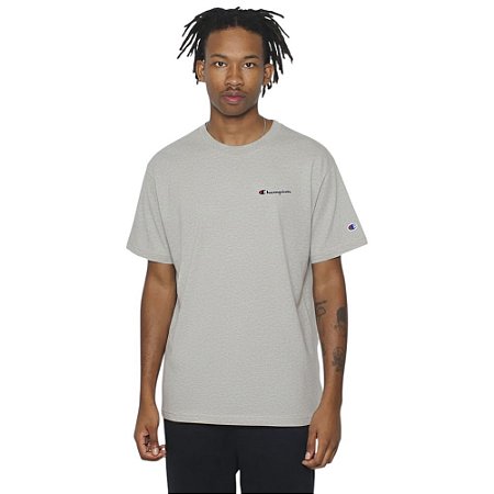 Camiseta Champion Ath Mini Script Logo Ink Concrete Cinza