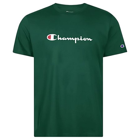 Camiseta Champion Logo Script Ink Masculino Verde