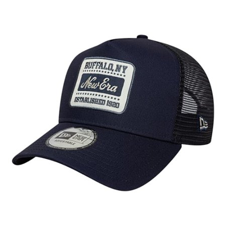 Boné New Era A-Frame Booking Program Trucker Azul Marinho